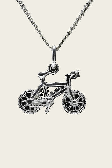 Zilveren Mountainbike ketting hanger