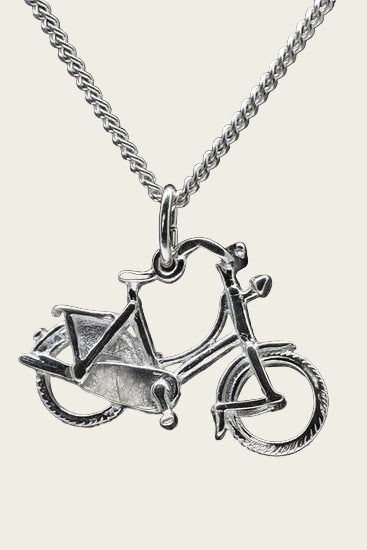 Silver Ladies Bicycle Necklace Pendant