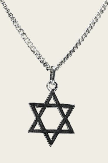 Zilveren Davidster ketting hanger