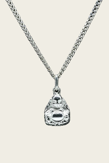 Zilveren Boeddha ketting hanger - klein