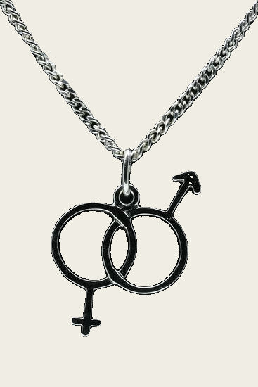Silver Man/Woman Sign Necklace Pendant