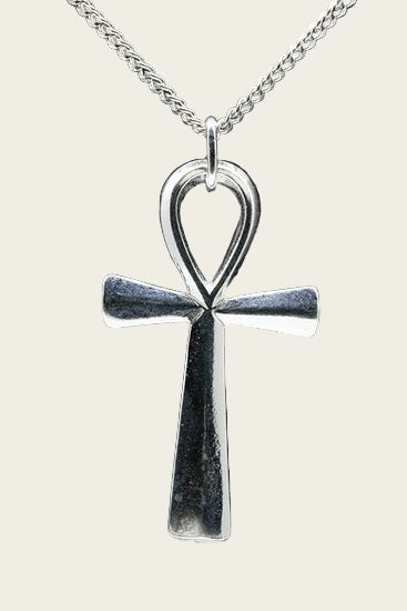 Zilveren Ankh ketting hanger groot