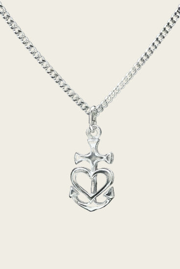 Zilveren Geloof hoop liefde ketting hanger - vast