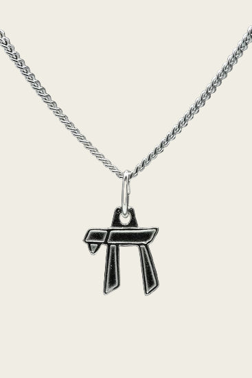 Zilveren Chai teken ketting hanger