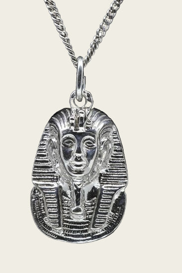 Silver Tutankhamun solid necklace pendant