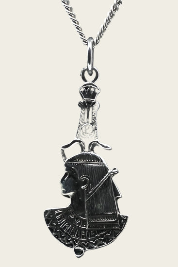 Zilveren Nefertem - Godin van parfum ketting hanger