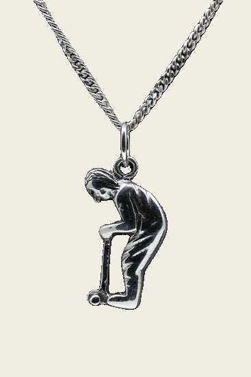Zilveren Midgetgolfer ketting hanger