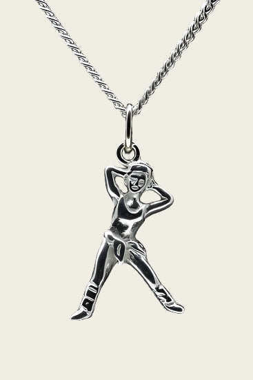Silver Gym Necklace Pendant - Stretch Hands and Neck