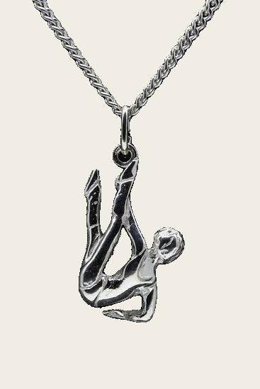 Zilveren Gym ketting hanger - strek hand-voet