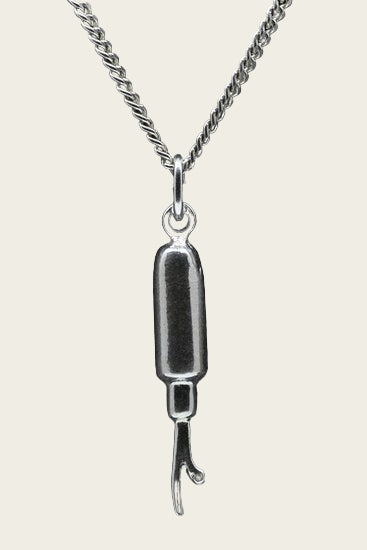 Zilveren Tornmes Knoopsgatenmes ketting hanger