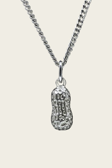 Zilveren Pinda ketting hanger