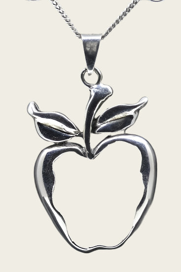 Zilveren Appel open ketting hanger
