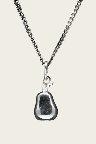 Zilveren Peer ketting hanger