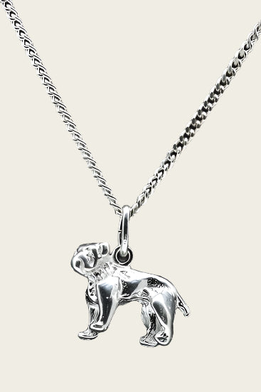 Silver Bulldog Necklace Pendant