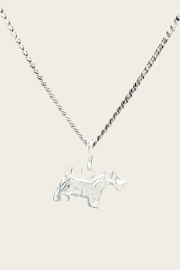 Zilveren Terrier ketting hanger