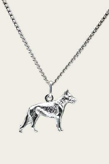 Silver Shepherd Dog Necklace Pendant