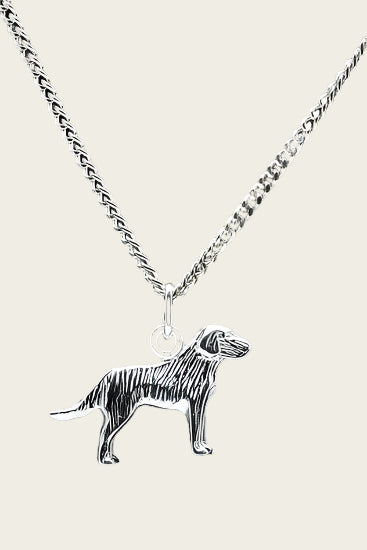 Zilveren Ierse setter ketting hanger