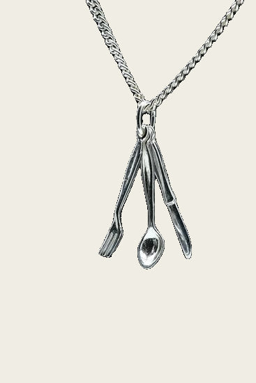 Zilveren Bestek ketting hanger - klein
