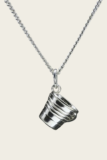 Zilveren Emmer ketting hanger