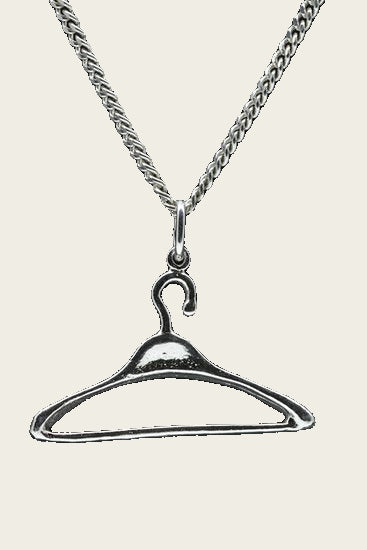 Zilveren Kledinghanger ketting hanger