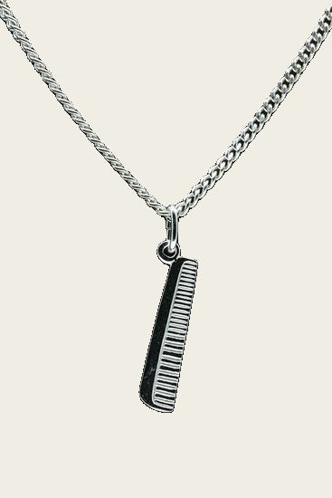 Zilveren Kam recht ketting hanger
