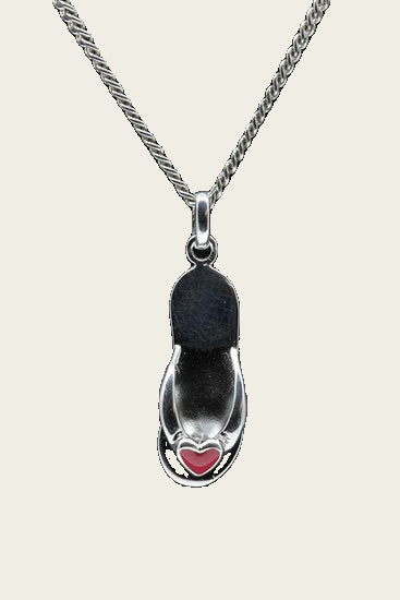 Zilveren Teen slipper ketting hanger