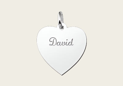 Zilveren graveerplaatje Hart ketting hanger