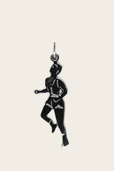 Zilveren Hardloper vlak ketting hanger