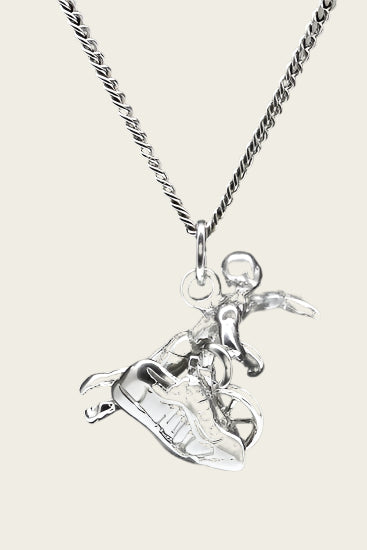 Silver Triathlon Athlete Necklace Pendant