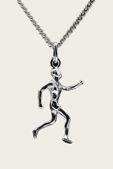 Zilveren Hardloper ketting hanger
