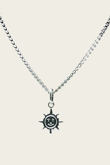 Zilveren Zon ketting hanger - klein