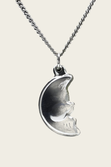 Zilveren Maan ketting hanger - groot