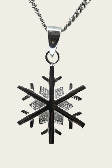 Zilveren Sneeuwvlok glans ketting hanger
