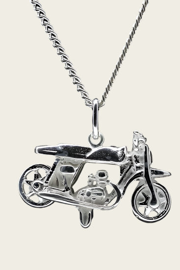 Zilveren Motor ketting hanger - 3