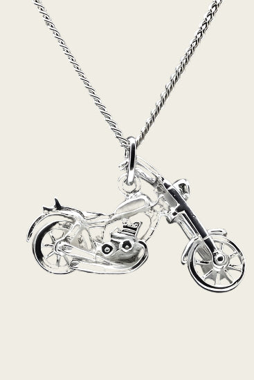Silver Motor Chain Pendant - Easy Rider