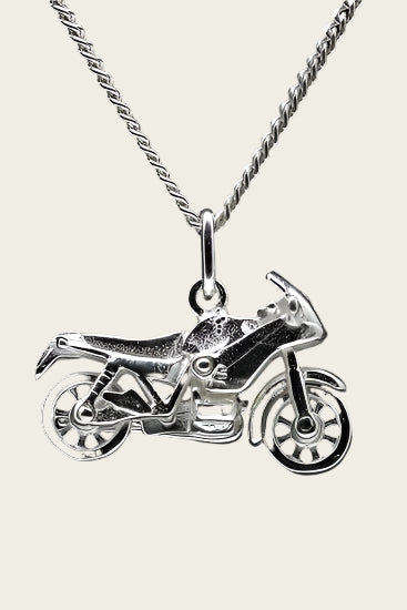 Zilveren Motor ketting hanger