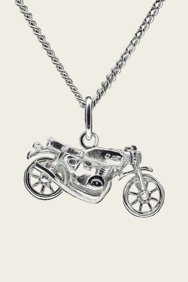 Zilveren Motor ketting hanger - 4