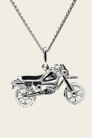 Zilveren Motor ketting hanger - 6