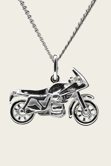 Zilveren Motor ketting hanger - 7