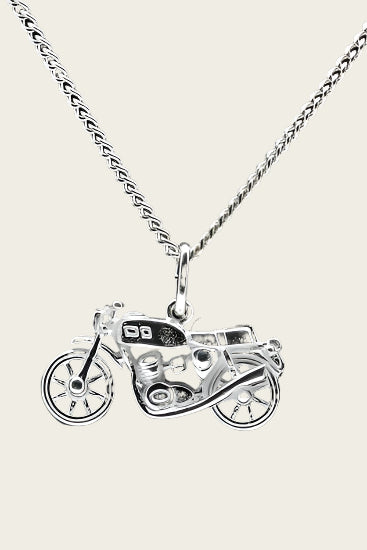 Zilveren Motor ketting hanger - 8