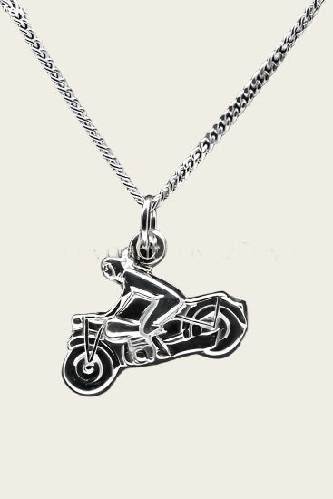 Zilveren Motor ketting hanger - 9