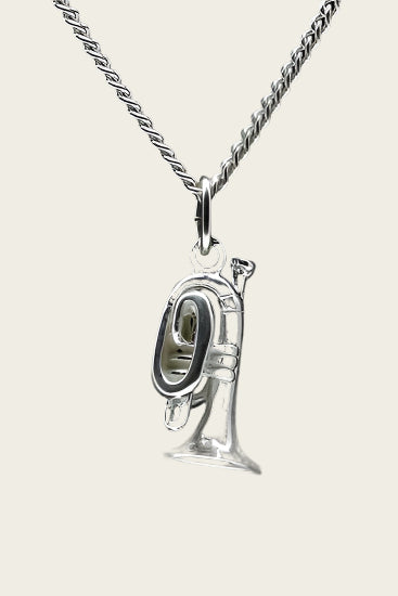 Zilveren Cornet ketting hanger