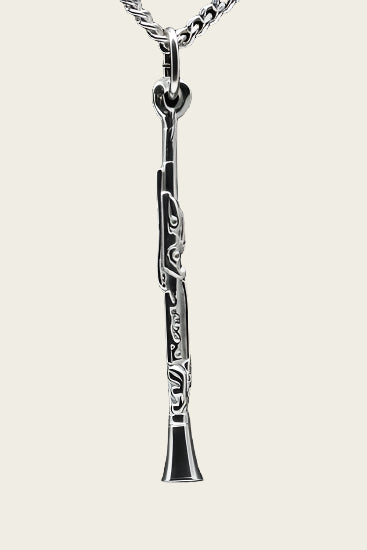 Silver Clarinet Necklace Pendant
