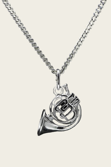 Zilveren Waldhoorn ketting hanger - klein