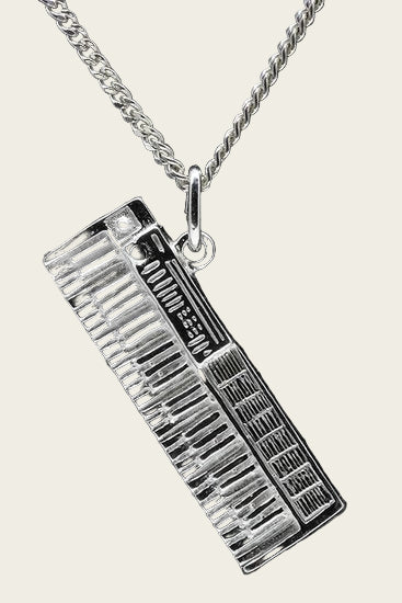 Zilveren Keyboard ketting hanger - groot