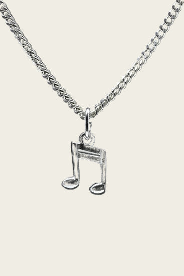 Zilveren Muzieknoten ketting hanger