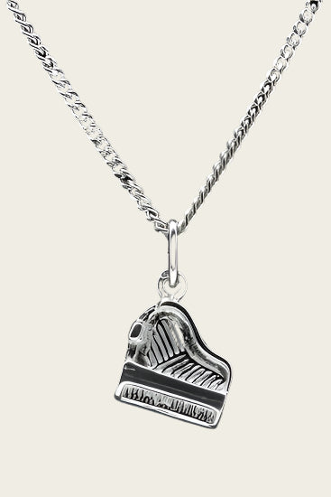Zilveren Piano vleugel ketting hanger - staand