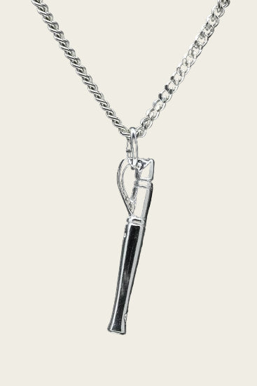 Zilveren Blokfluit ketting hanger - klein