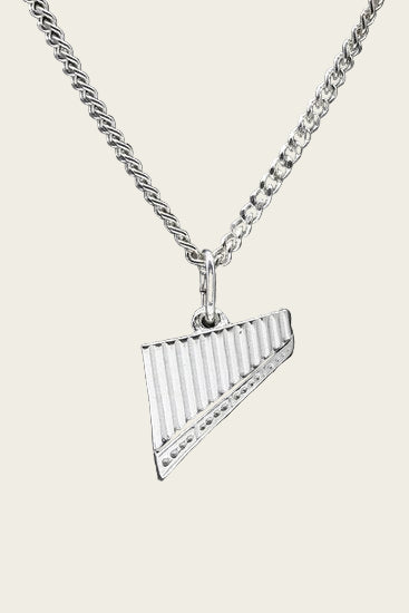 Zilveren Panfluit ketting hanger