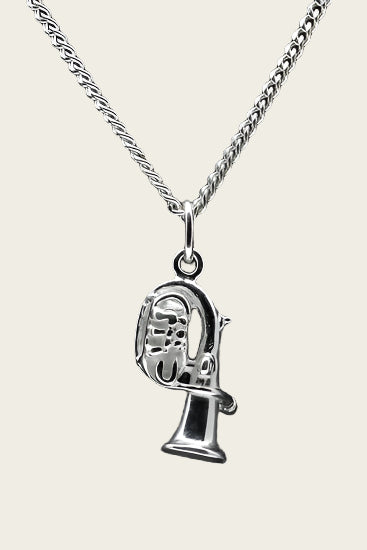 Zilveren Tuba ketting hanger - licht